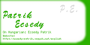 patrik ecsedy business card